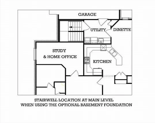 Main Level Stair Location with optional basement